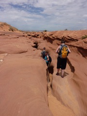 This is the entrance to Lower Antelope Canyon (as of yesterday, it's all under water and will probably be closed for a few days or maybe a few weeks)